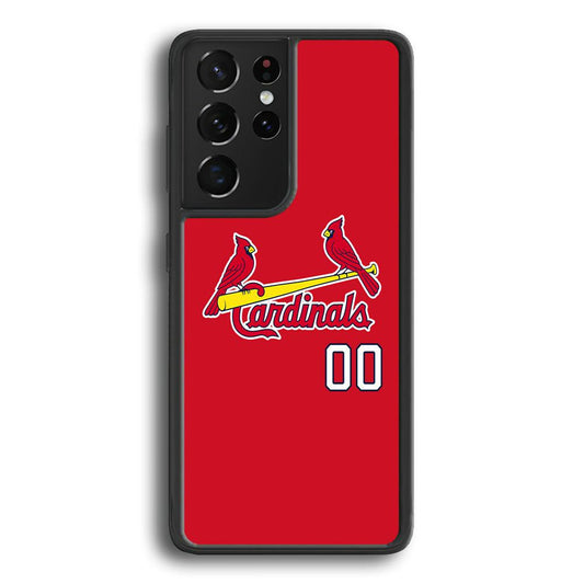 St Louis Cardinals The Red Bird Samsung Galaxy S23 Ultra Case-Rubber Black (2D Case)-Oxvistore