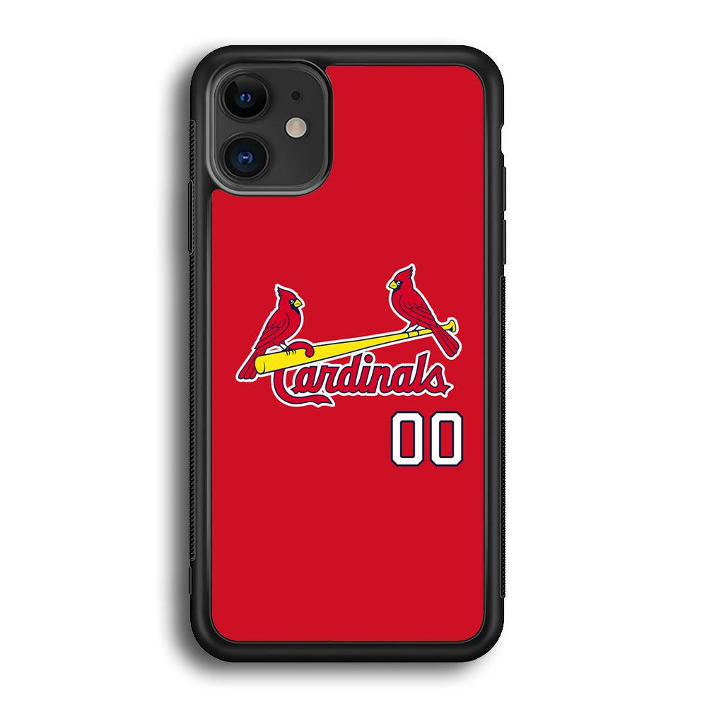 St Louis Cardinals The Red Bird iPhone 11 Case-Rubber Black (2D Case)-Oxvistore