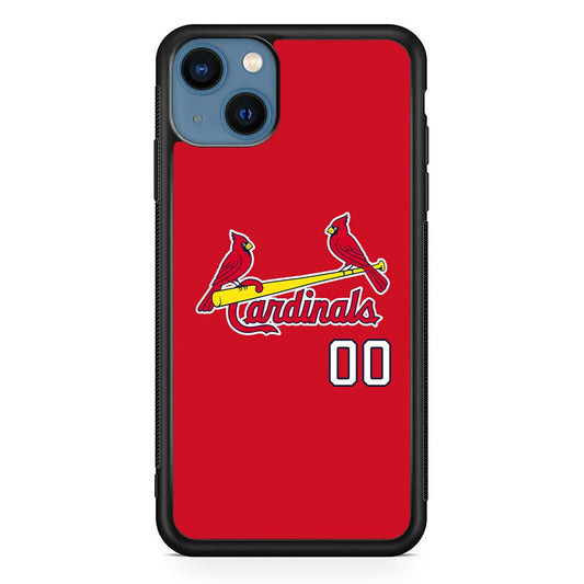 St Louis Cardinals The Red Bird iPhone 14 Case-Rubber Black (2D Case)-Oxvistore