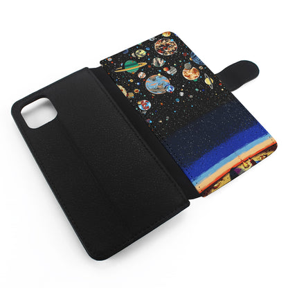 Star Night Camping Flip Wallet Phone Case