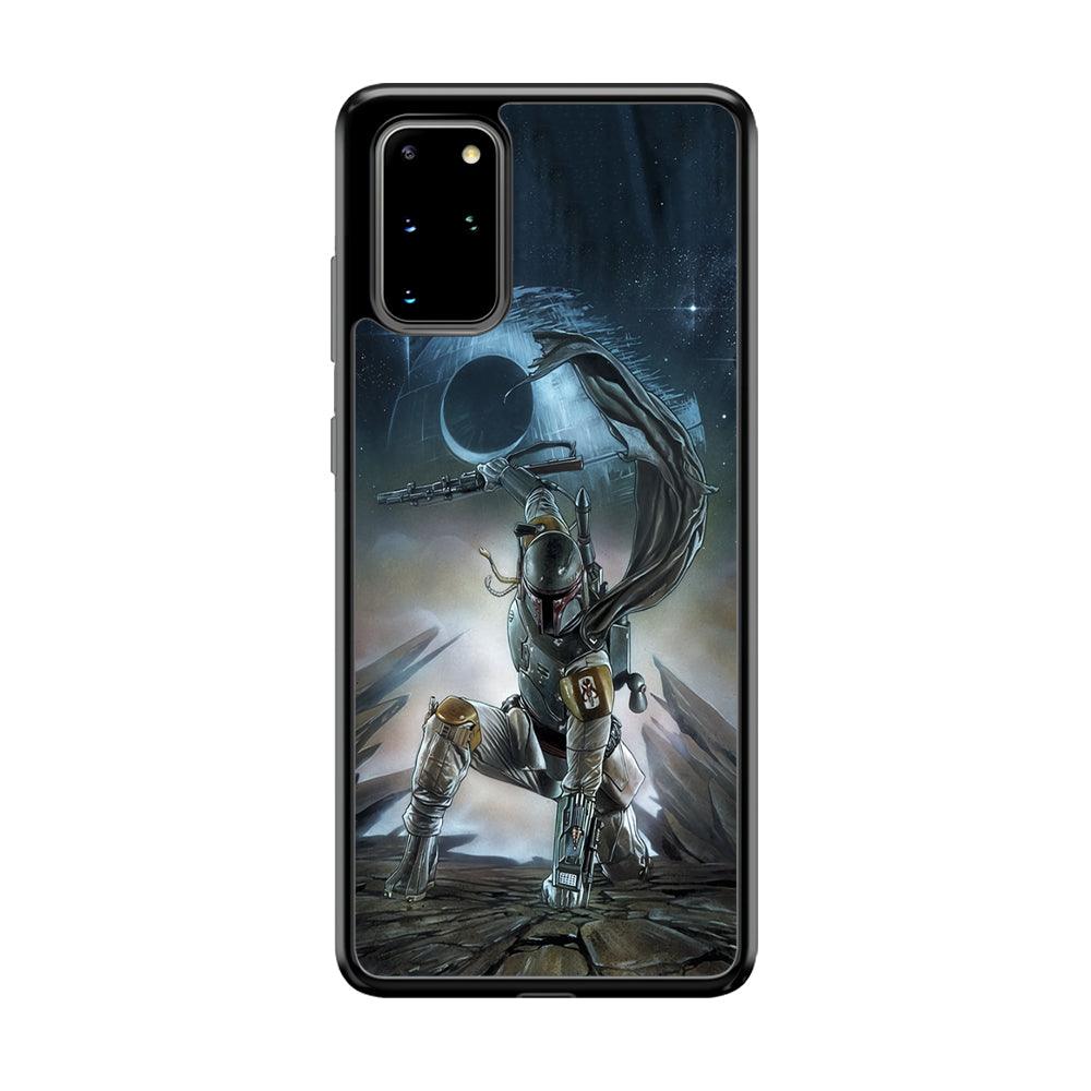 Star Wars Fett in Action Samsung Galaxy S20 Plus Case-Rubber Black (2D Case)-Oxvistore