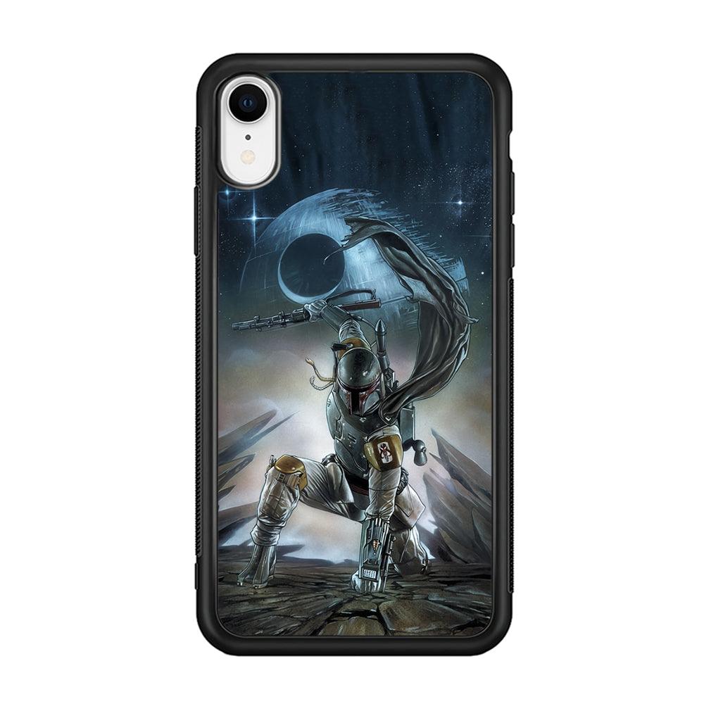 Star Wars Fett in Action iPhone XR Case-Rubber Black (2D Case)-Oxvistore