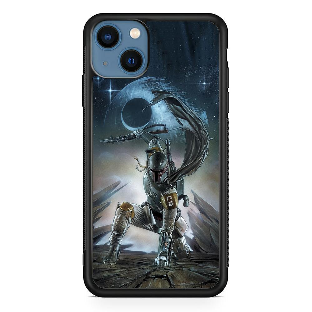 Star Wars Fett in Action iPhone 13 Case-Rubber Black (2D Case)-Oxvistore