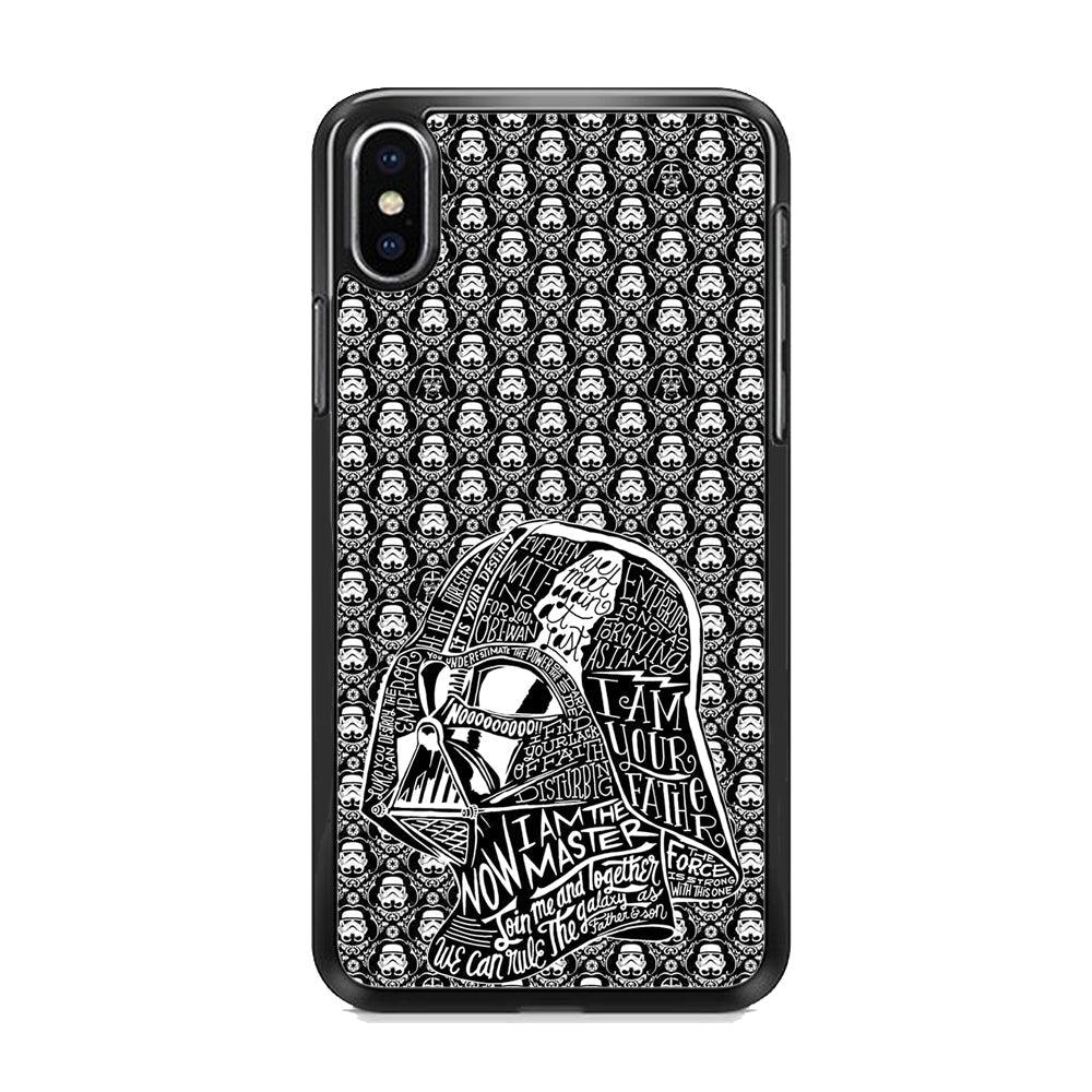 Star Wars Dart Vader Againts iPhone XS MAX Case-Rubber White (2D Case)-Oxvistore