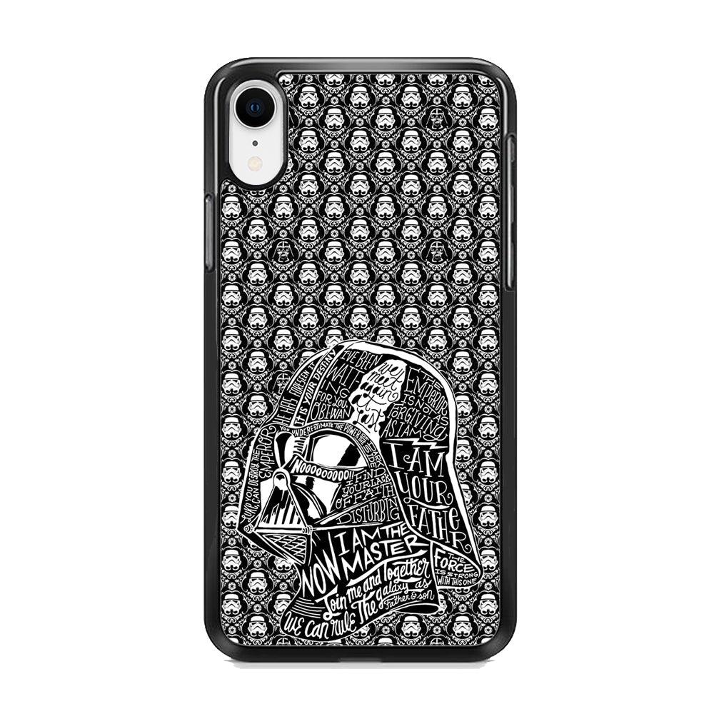 Star Wars Dart Vader Againts iPhone XR Case-Rubber White (2D Case)-Oxvistore
