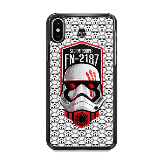 Star Wars FN Stormtrooper iPhone XS Case-Rubber Black (2D Case)-Oxvistore