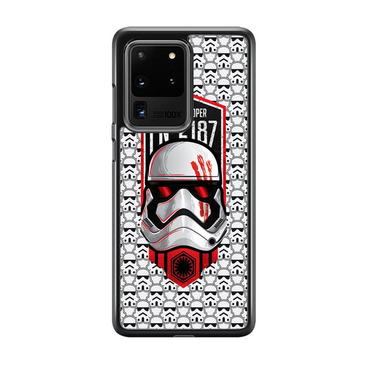 Star Wars FN Stormtrooper Samsung Galaxy S20 Ultra Case-Rubber White (2D Case)-Oxvistore
