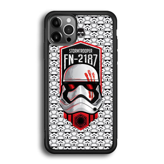 Star Wars FN Stormtrooper iPhone 12 Pro Max Case-Rubber Black (2D Case)-Oxvistore