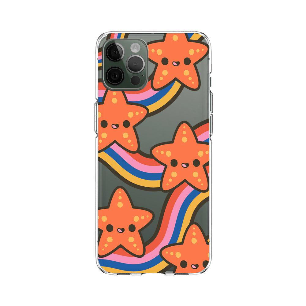Starfish And The Rainbow Wave Clear Soft Case-Oxvistore