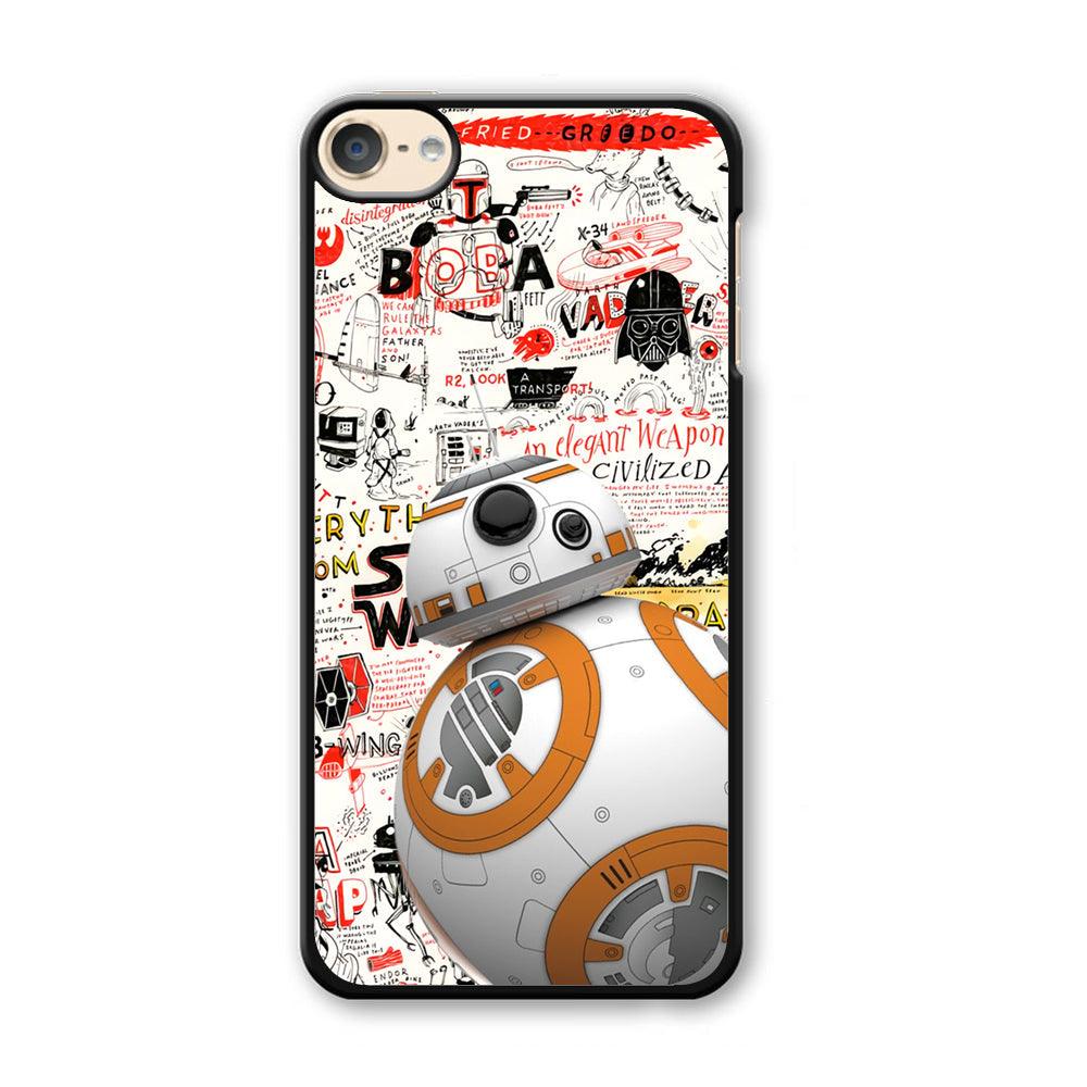 Starwars Doodle BB 8 iPod Touch 6 Case-Plastic Black (2D Case)-Oxvistore