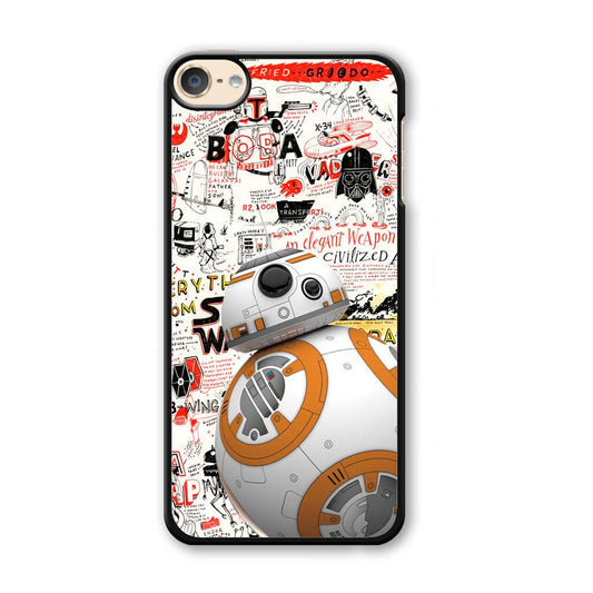 Starwars Doodle BB 8 iPod Touch 6 Case-Plastic Black (2D Case)-Oxvistore