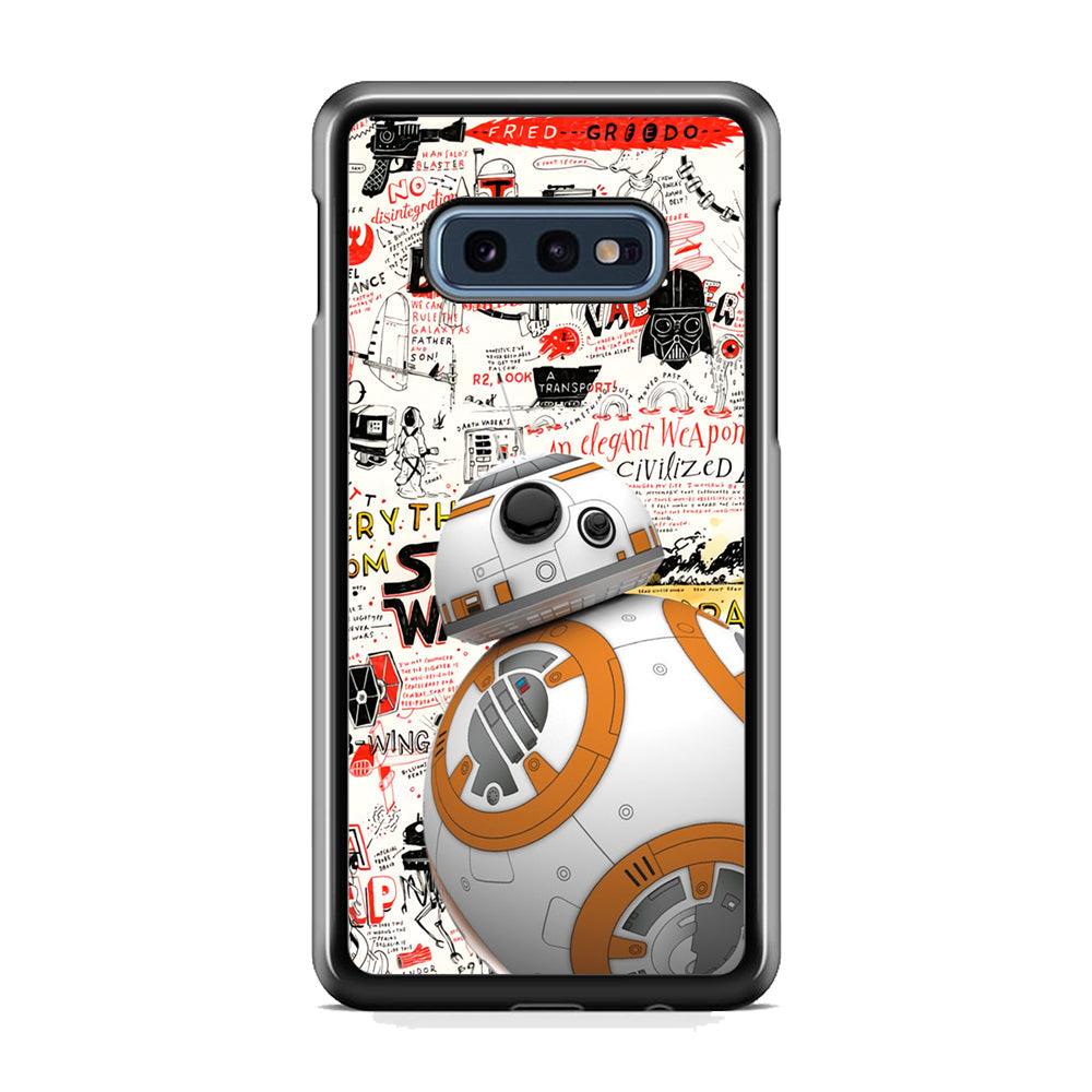 Starwars Doodle BB 8 Samsung Galaxy S10E Case-Rubber Black (2D Case)-Oxvistore