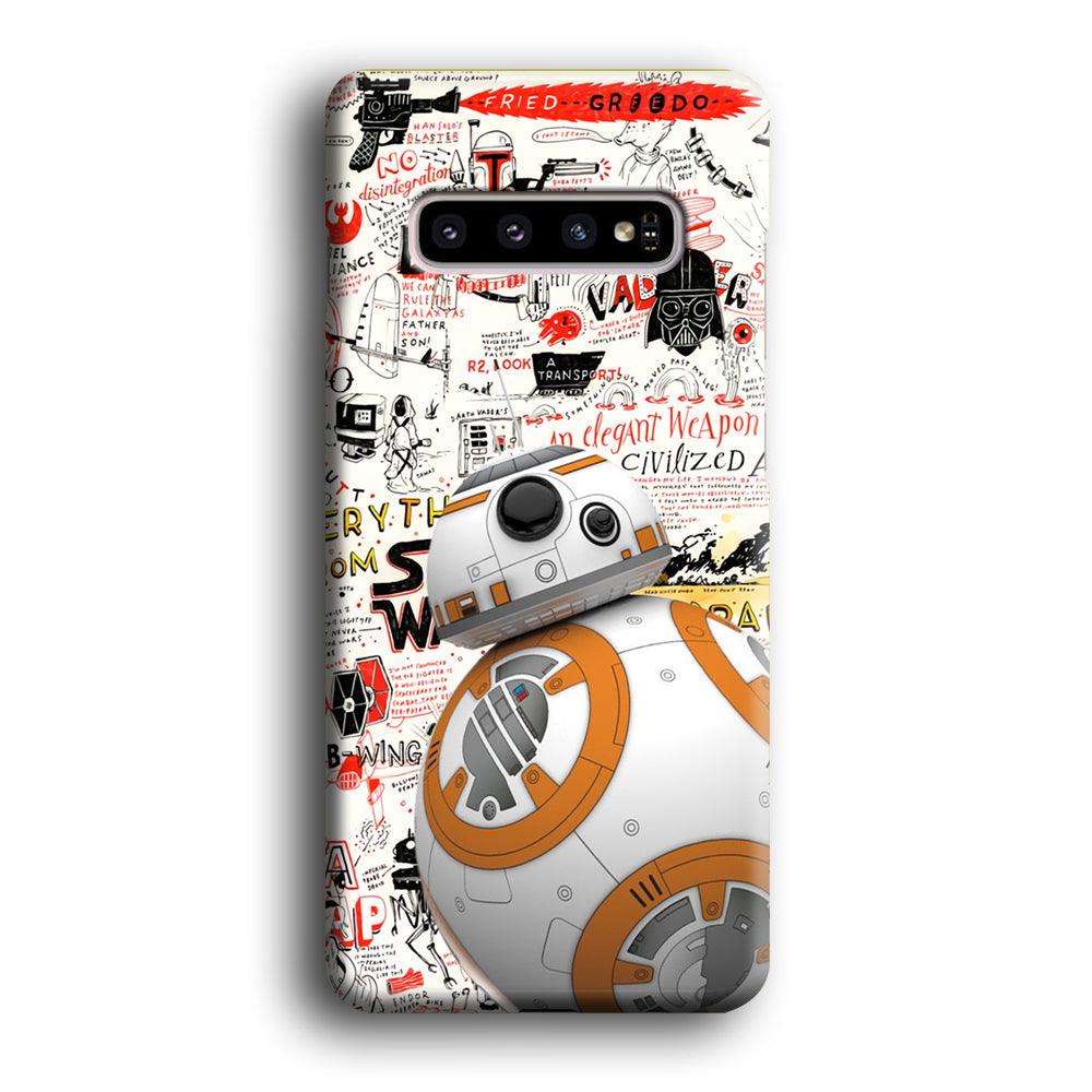 Starwars Doodle BB 8 Samsung Galaxy S10 Case-Oxvistore