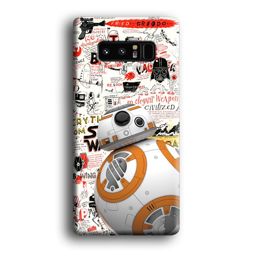 Starwars Doodle BB 8 Samsung Galaxy Note 8 Case-Oxvistore