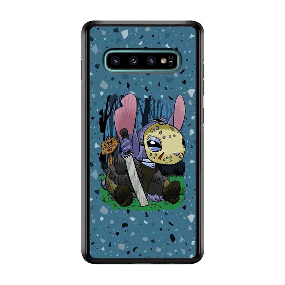 Stitch Camp Crystal Lake Samsung Galaxy S10 Plus Case-Rubber Black (2D Case)-Oxvistore