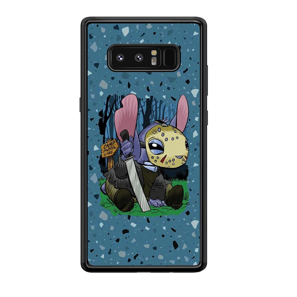 Stitch Camp Crystal Lake Samsung Galaxy Note 8 Case-Rubber Black (2D Case)-Oxvistore