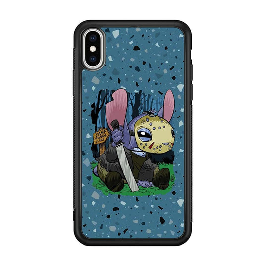Stitch Camp Crystal Lake iPhone Xs Max Case-Rubber Black (2D Case)-Oxvistore