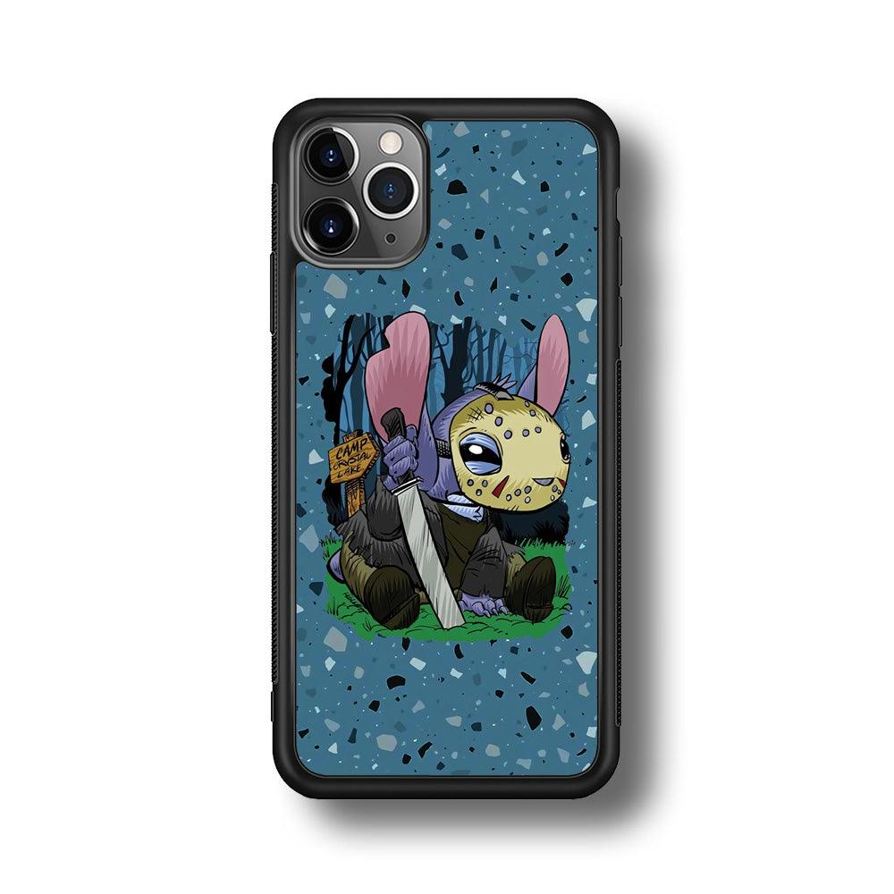 Stitch Camp Crystal Lake iPhone 11 Pro Max Case-Rubber Black (2D Case)-Oxvistore