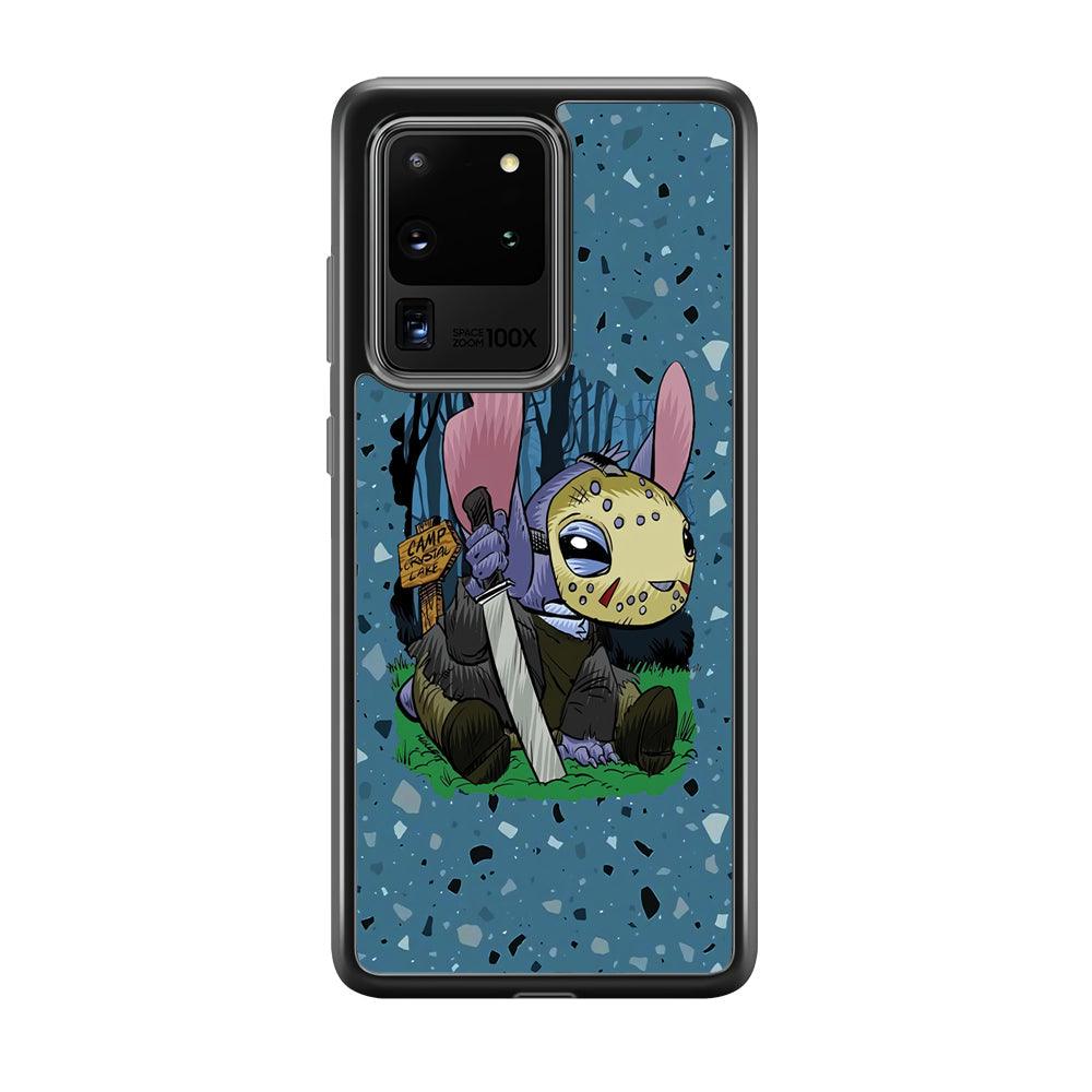 Stitch Camp Crystal Lake Samsung Galaxy S20 Ultra Case-Rubber Black (2D Case)-Oxvistore