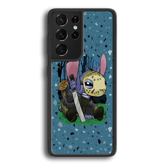 Stitch Camp Crystal Lake Samsung Galaxy S23 Ultra Case-Rubber Black (2D Case)-Oxvistore