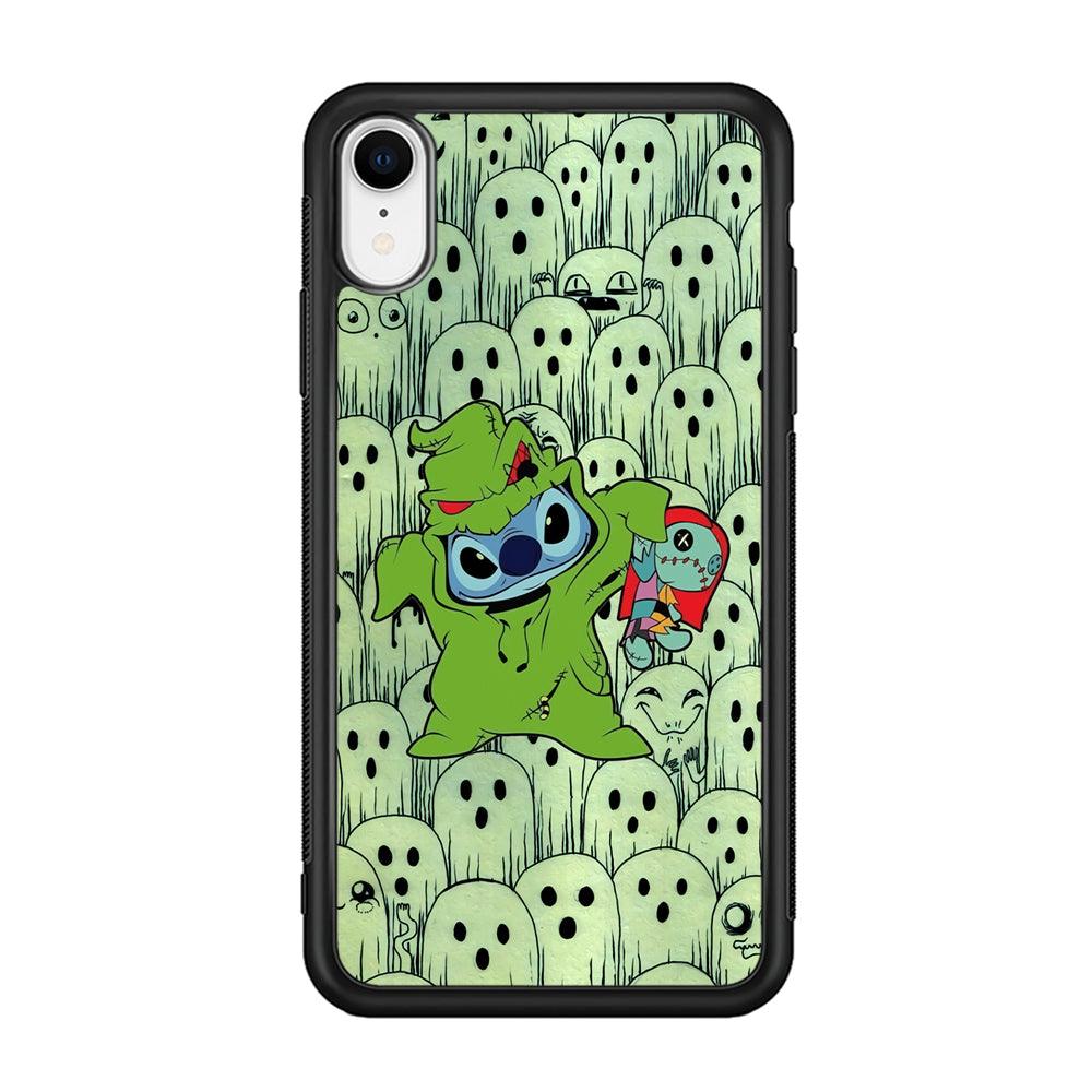Stitch Creepy Costum iPhone XR Case-Rubber Black (2D Case)-Oxvistore