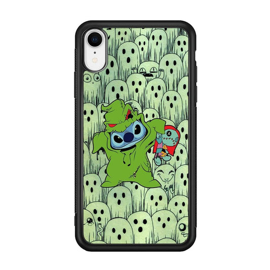Stitch Creepy Costum iPhone XR Case-Rubber Black (2D Case)-Oxvistore