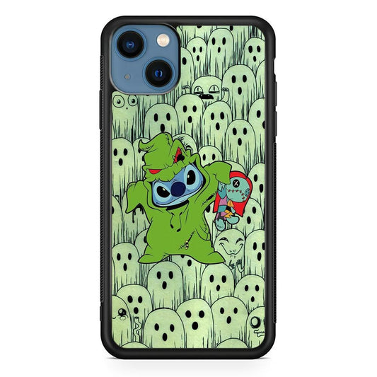 Stitch Creepy Costum iPhone 14 Plus Case-Rubber Black (2D Case)-Oxvistore
