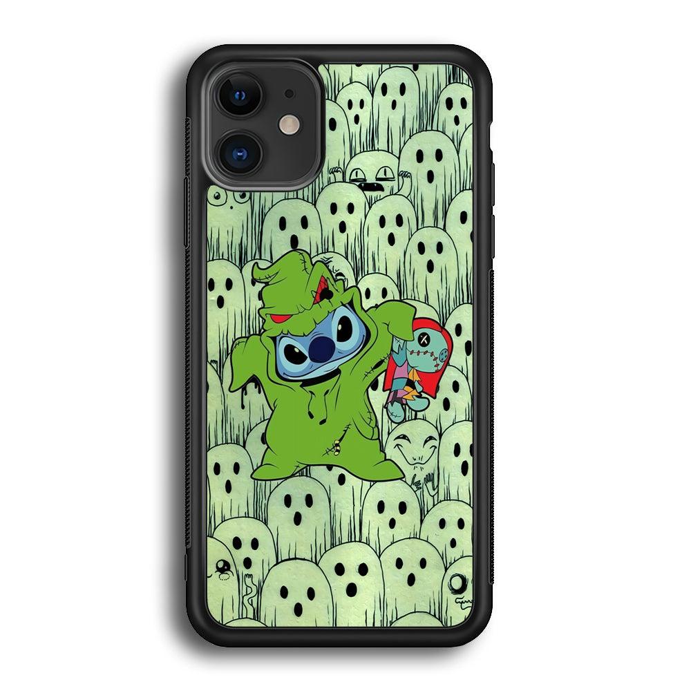 Stitch Creepy Costum iPhone 12 Case-Rubber Black (2D Case)-Oxvistore