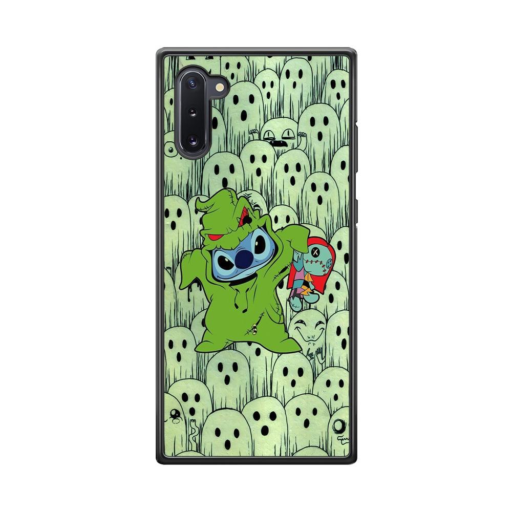 Stitch Creepy Costum Samsung Galaxy Note 10 Case-Rubber Black (2D Case)-Oxvistore