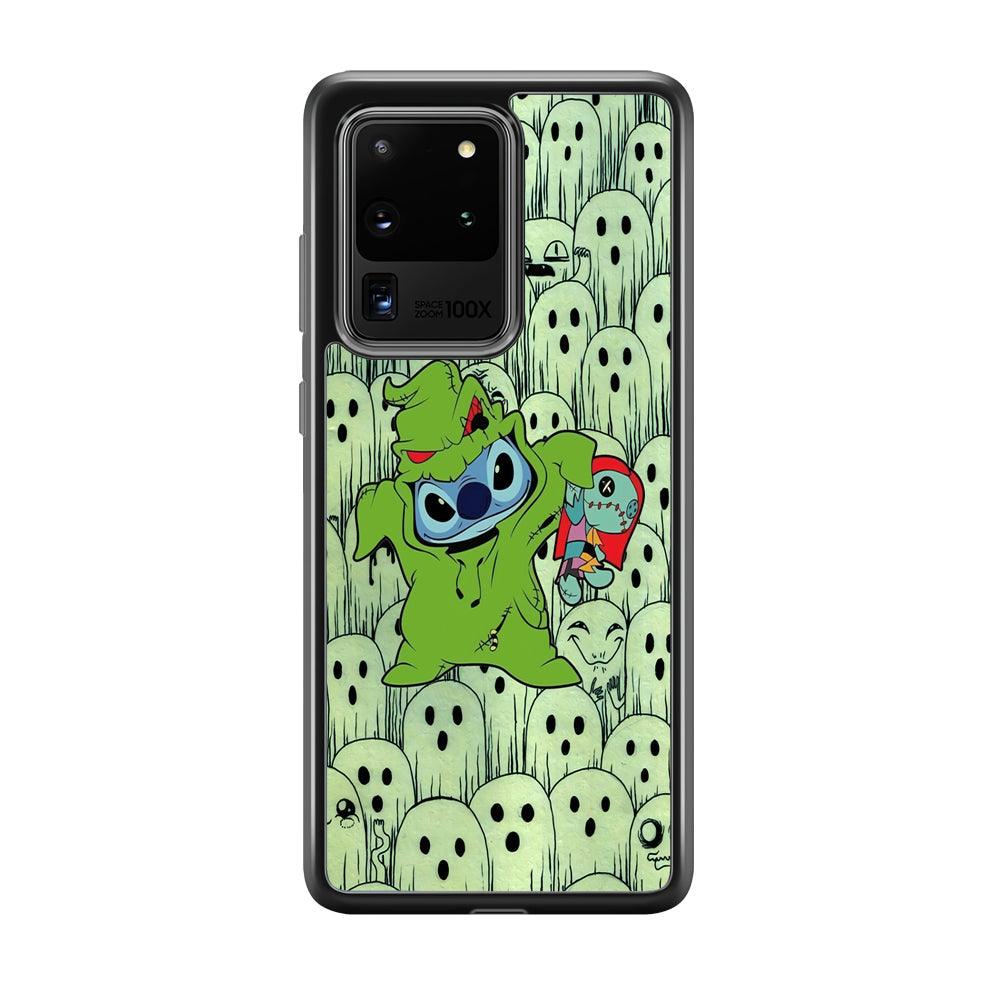 Stitch Creepy Costum Samsung Galaxy S20 Ultra Case-Rubber Black (2D Case)-Oxvistore