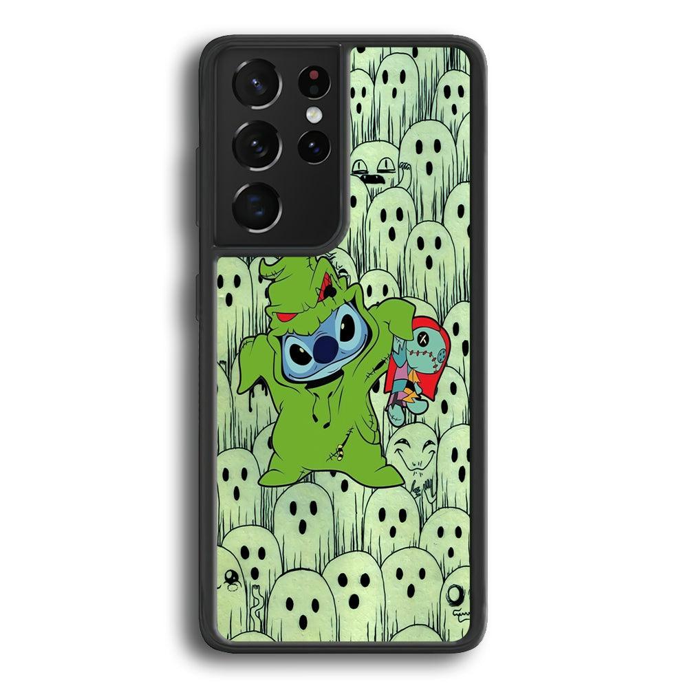 Stitch Creepy Costum Samsung Galaxy S24 Ultra Case-Rubber Black (2D Case)-Oxvistore