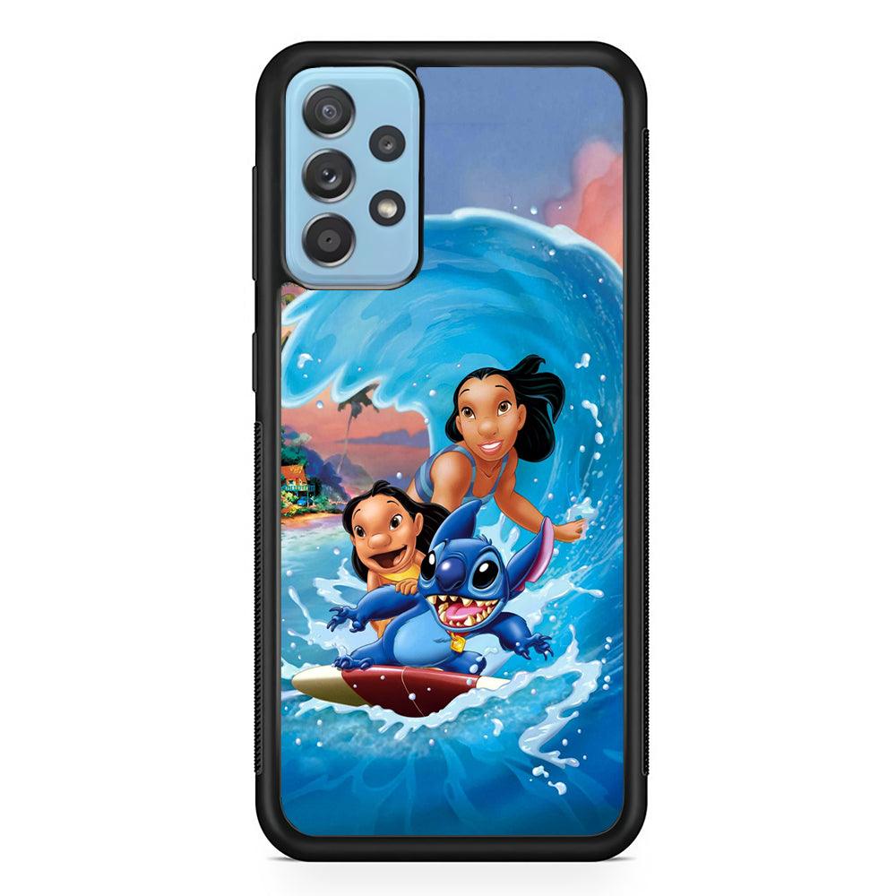 Stitch Great Wave from The Sea Samsung Galaxy A52 Case-Oxvistore