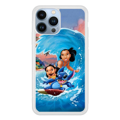 Stitch Great Wave from The Sea iPhone 14 Pro Max Case-Oxvistore