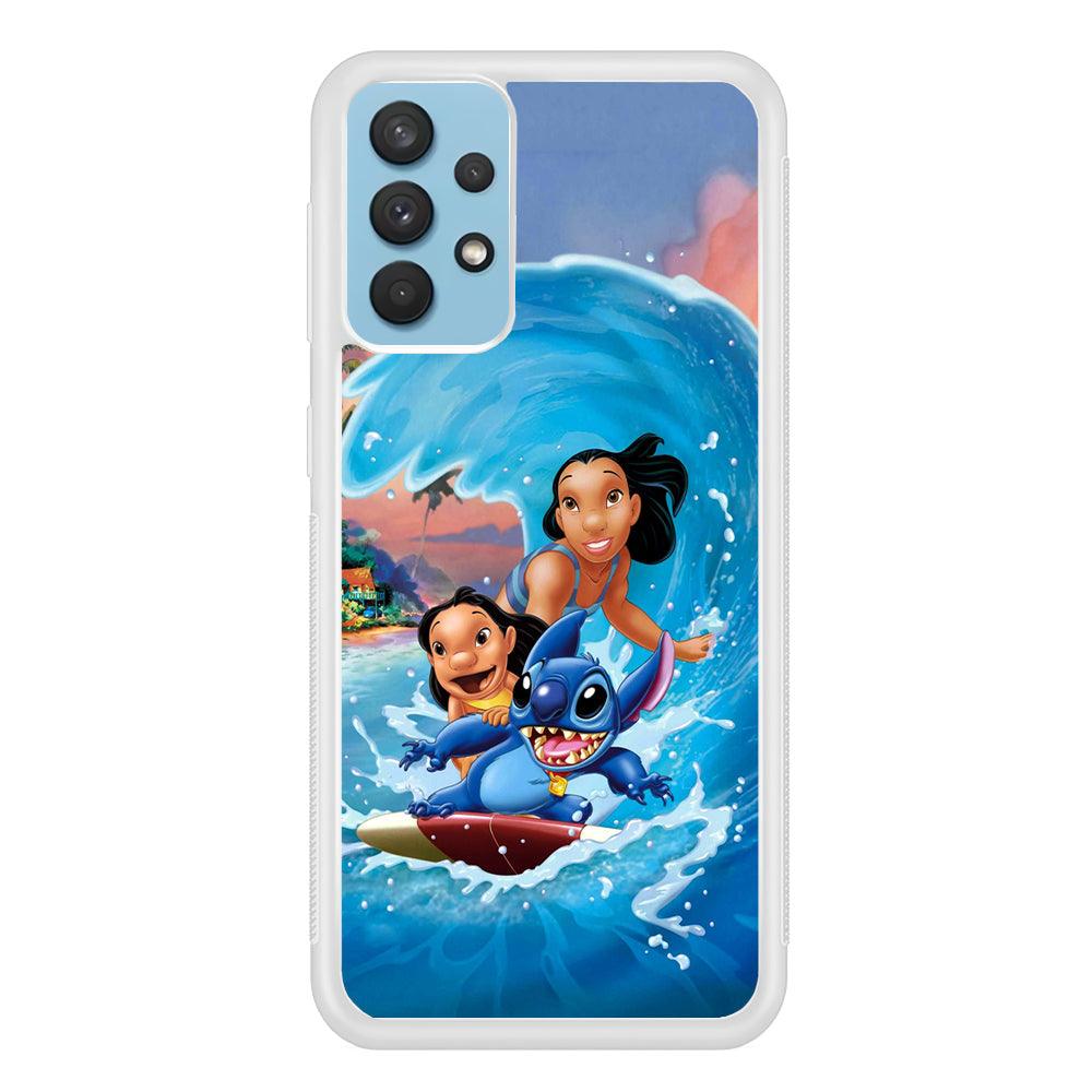 Stitch Great Wave from The Sea Samsung Galaxy A32 Case-Oxvistore