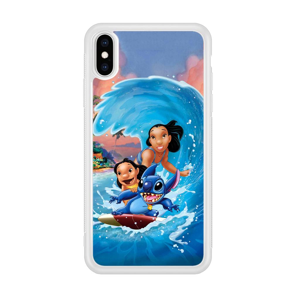 Stitch Great Wave from The Sea iPhone XS Case-Oxvistore