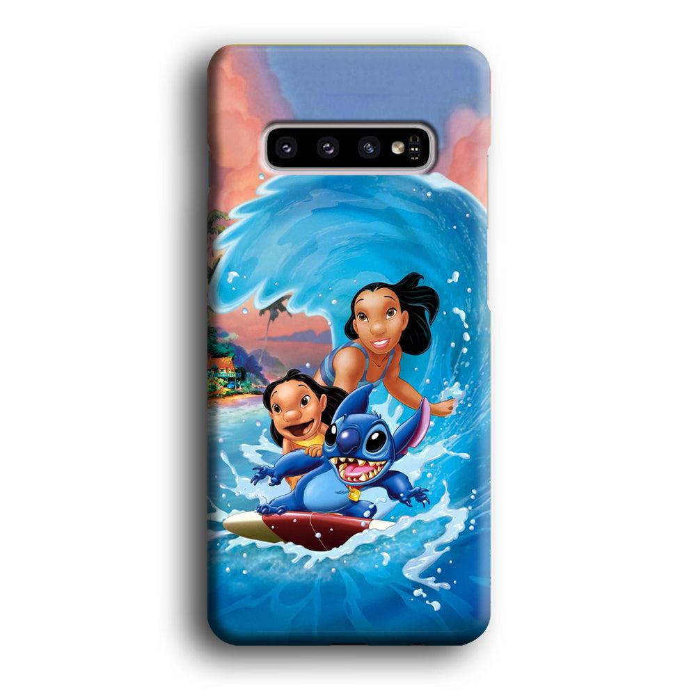 Stitch Great Wave from The Sea Samsung Galaxy S10 Plus Case-Oxvistore