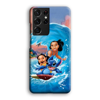 Stitch Great Wave from The Sea Samsung Galaxy S21 Ultra Case-Oxvistore