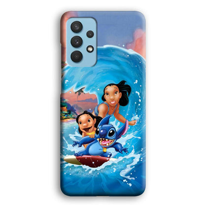 Stitch Great Wave from The Sea Samsung Galaxy A32 Case-Oxvistore