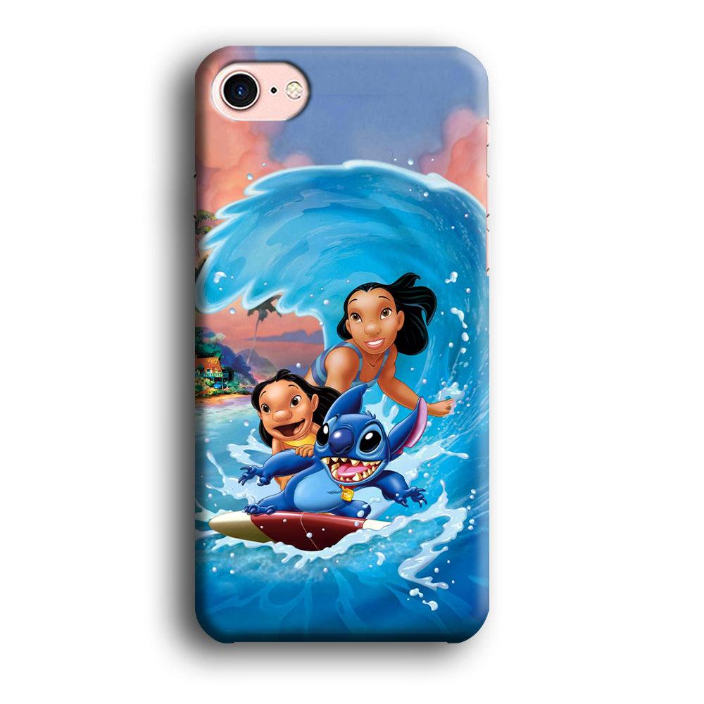 Stitch Great Wave from The Sea iPhone 8 Case-Oxvistore