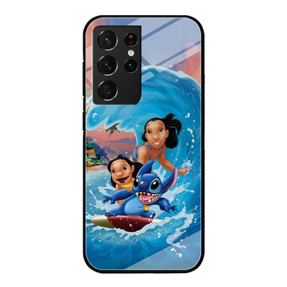 Stitch Great Wave from The Sea Samsung Galaxy S21 Ultra Case-Oxvistore