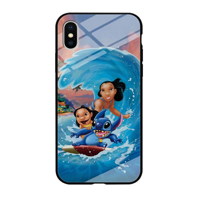 Stitch Great Wave from The Sea iPhone XS Case-Oxvistore