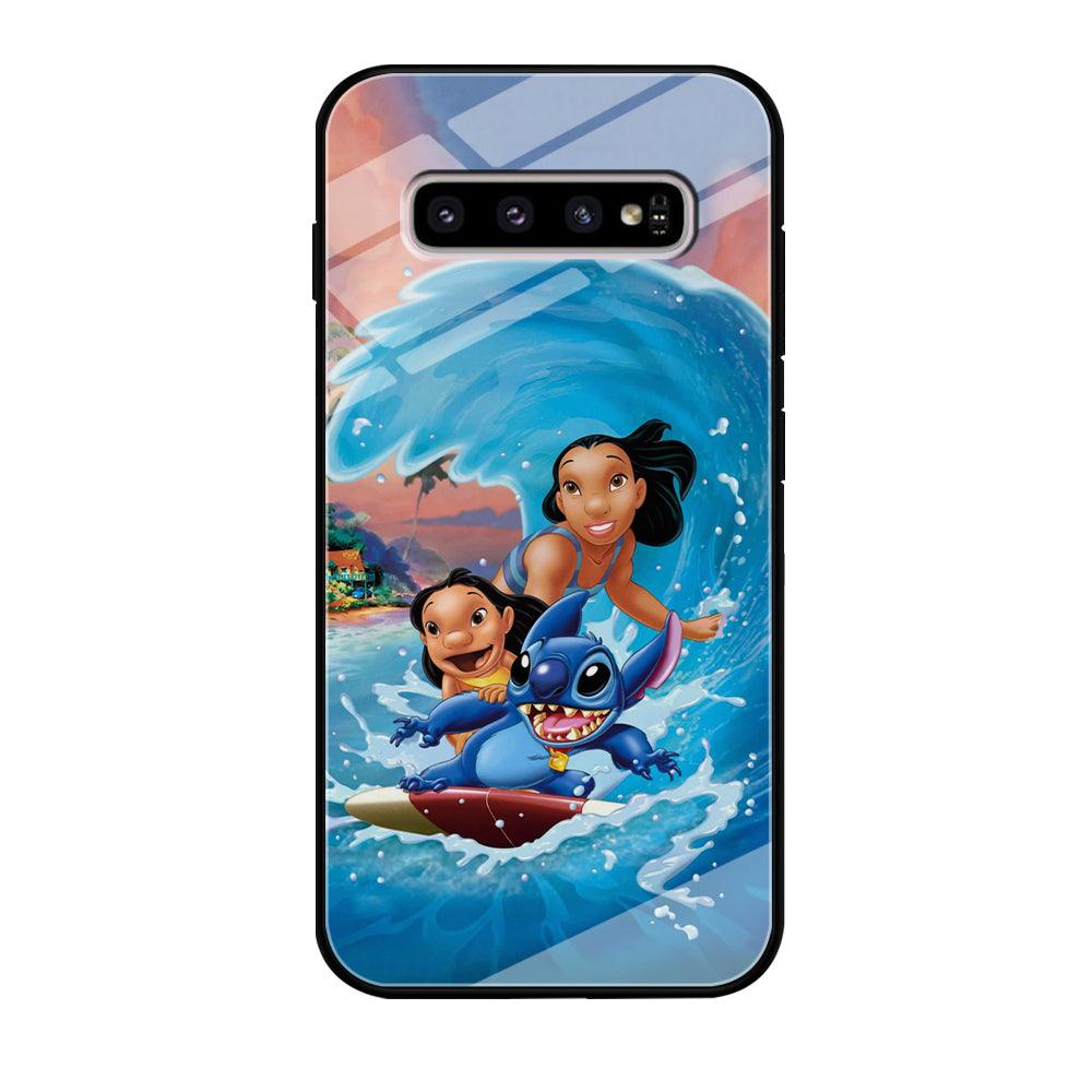 Stitch Great Wave from The Sea Samsung Galaxy S10 Plus Case-Oxvistore