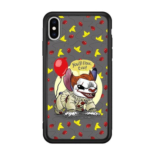 Stitch Pennywise Form Cover iPhone XS Case-Rubber Black (2D Case)-Oxvistore
