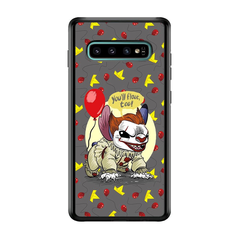 Stitch Pennywise Form Cover Samsung Galaxy S10 Case-Rubber Black (2D Case)-Oxvistore