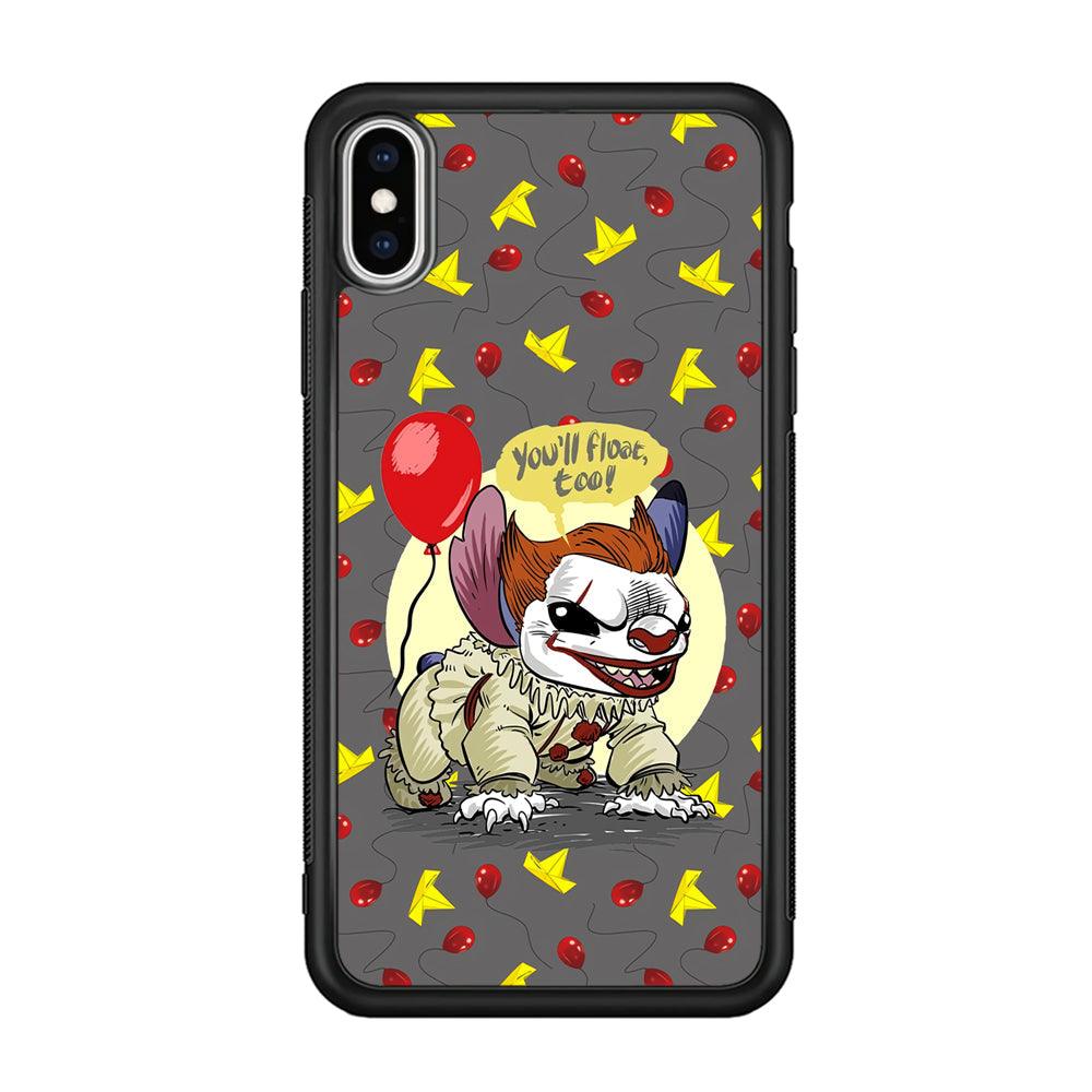 Stitch Pennywise Form Cover iPhone Xs Max Case-Rubber Black (2D Case)-Oxvistore