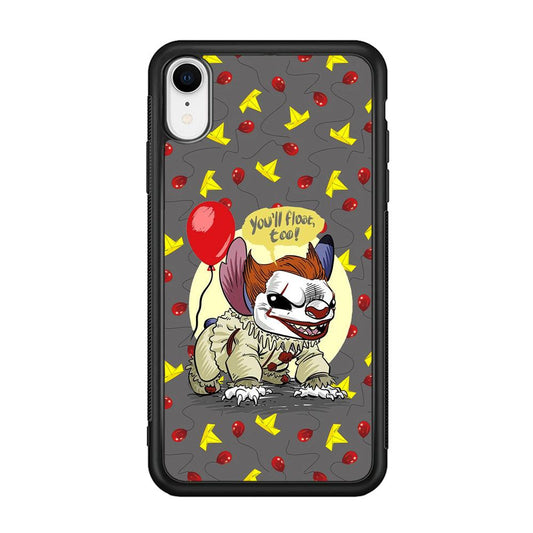 Stitch Pennywise Form Cover iPhone XR Case-Rubber Black (2D Case)-Oxvistore