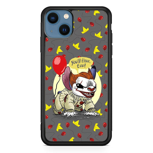 Stitch Pennywise Form Cover iPhone 14 Plus Case-Rubber Black (2D Case)-Oxvistore