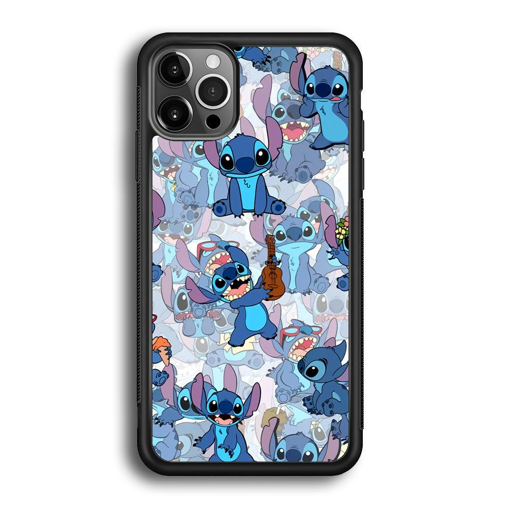 Stitch Shadow Clones iPhone 12 Pro Case-Rubber Black (2D Case)-Oxvistore