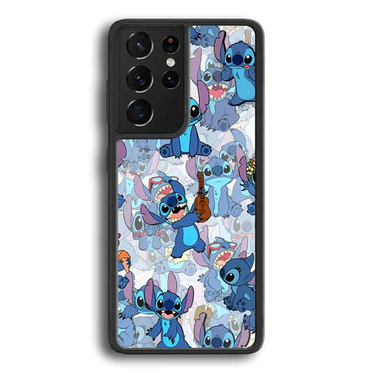 Stitch Shadow Clones Samsung Galaxy S22 Ultra Case-Rubber Black (2D Case)-Oxvistore
