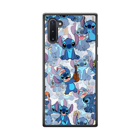 Stitch Shadow Clones Samsung Galaxy Note 10 Case-Rubber Black (2D Case)-Oxvistore